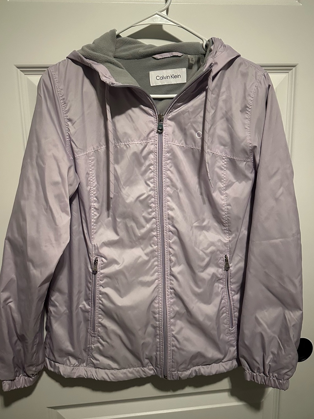 Calvin Klein Lilac Hooded Puffer Jacket